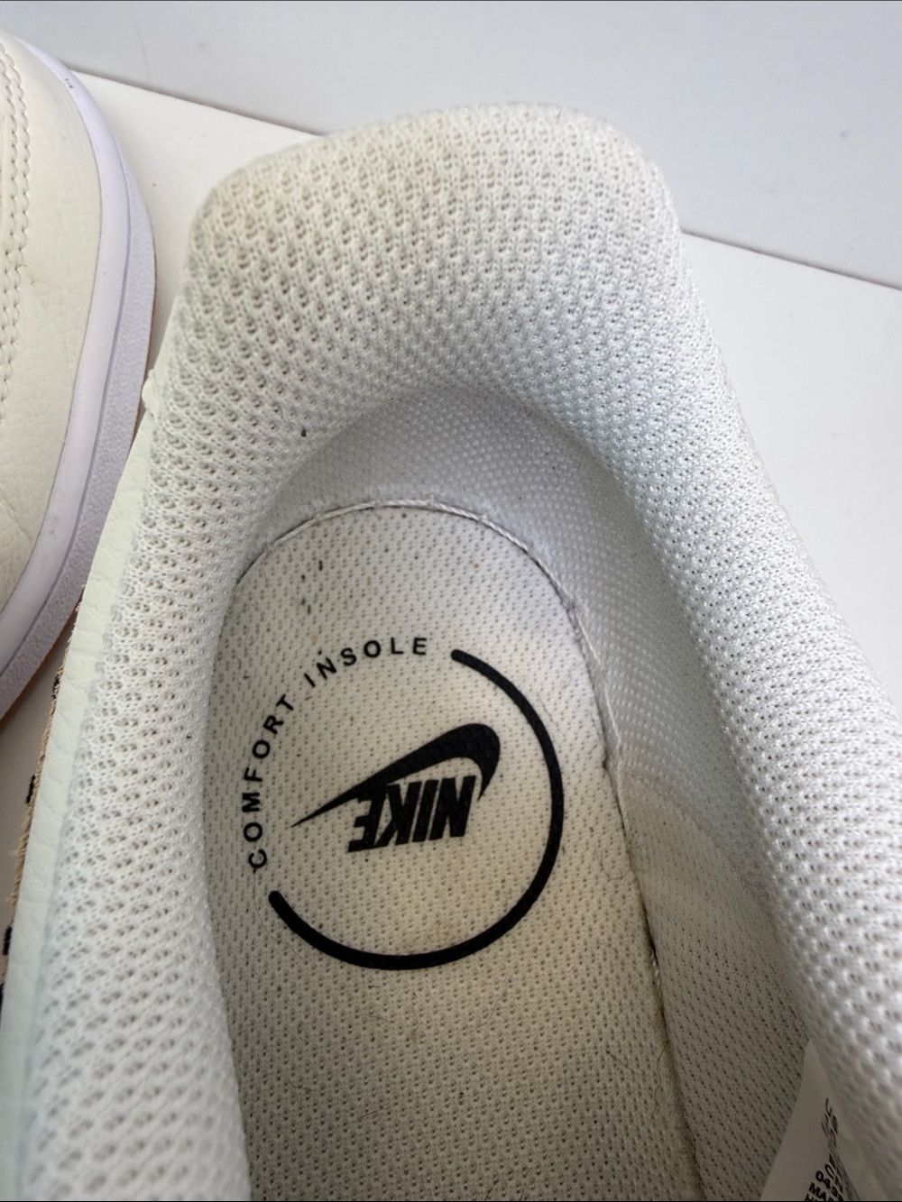 Nike Court Vision - White Leather with Leopard Swoosh - Size 10 - Picture 11 of 15